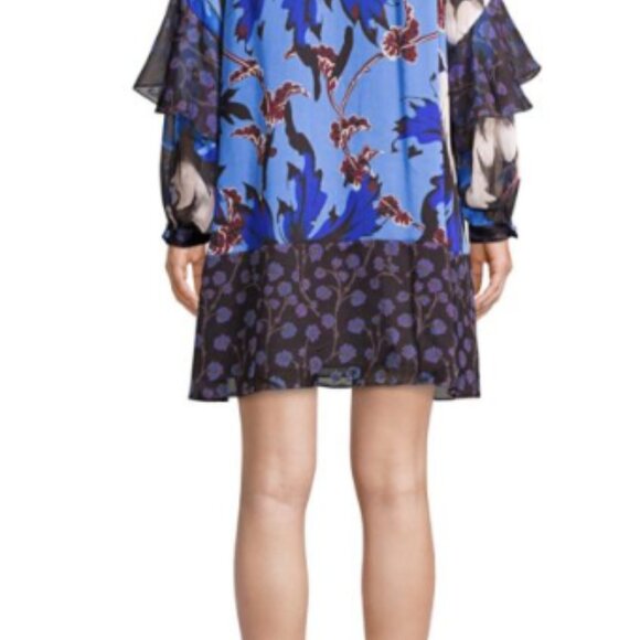 Diane von Furstenberg Effie Floral Silk Shift Dress, SZ L - Picture 5 of 15